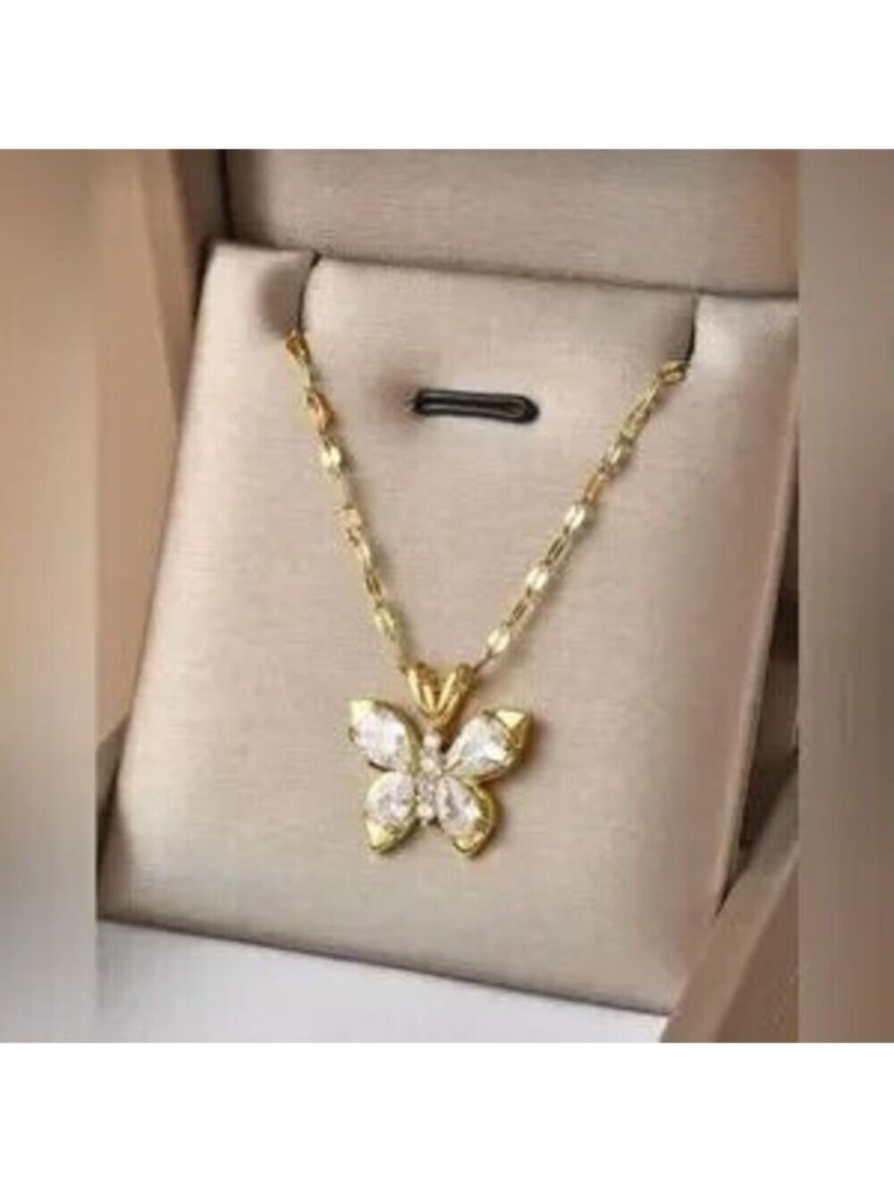 Gold Stainless Steel Butterfly Pendant Necklace Dainty Necklace Gift